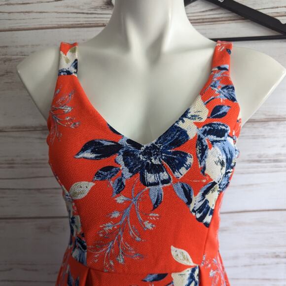 Le Lis Orange Floral Summer Sundress sz Small - Picture 4 of 7